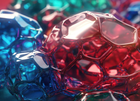 Colorful glass abstract background An abstract image featuring organic shapes and lines that intersect and overlap created with Generative AI technologyの素材