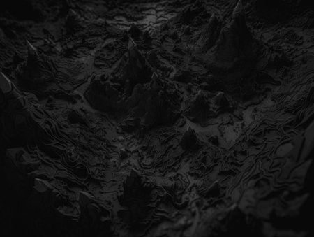 Black and white paper cut terrain background created with Generative AI technologyの素材