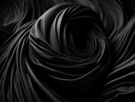 Black abstract background luxury cloth elegant fabric for background created with Generative AI technologyの素材