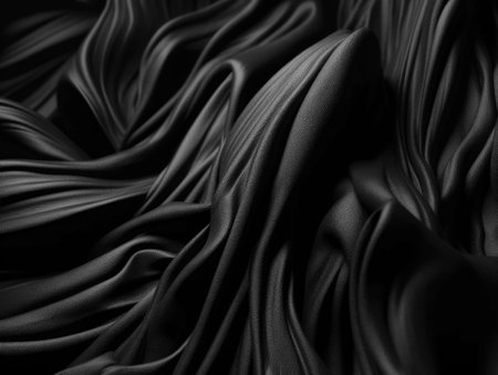 Black abstract background luxury cloth elegant fabric for background created with Generative AI technologyの素材