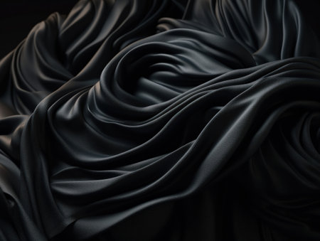 Black abstract background luxury cloth elegant fabric for background created with Generative AI technologyの素材