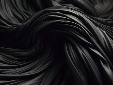 Black abstract background luxury cloth elegant fabric for background created with Generative AI technologyの素材