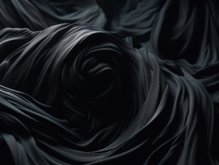 Black abstract background luxury cloth elegant fabric for background created with Generative AI technologyの素材