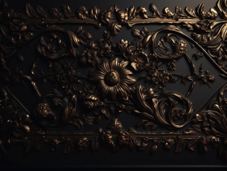 Royal vintage Victorian Gothic background Rococo venzel and whorl created with Generative AI technologyの素材