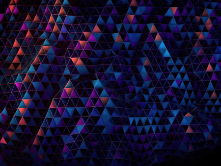 Futuristic abstract triangle geometric background created with Generative AI technology.の素材