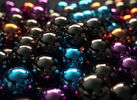 Futuristic abstract spheres geometric background created with Generative AI technologyの素材