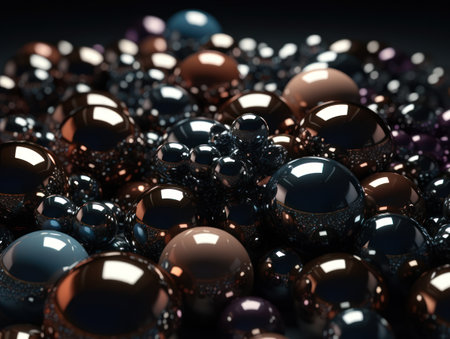 Futuristic abstract spheres geometric background created with Generative AI technologyの素材