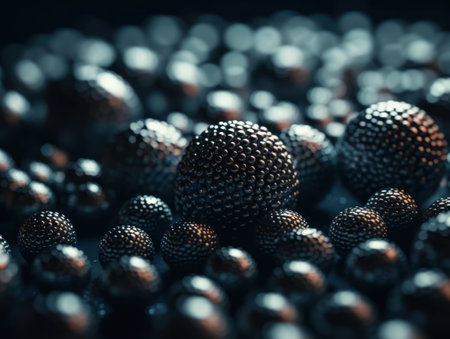 Futuristic abstract spheres geometric background created with Generative AI technologyの素材