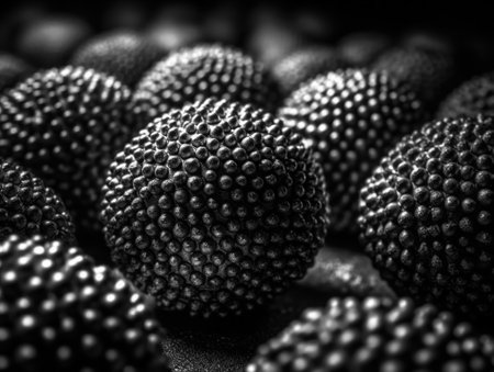 Futuristic abstract spheres geometric background created with Generative AI technologyの素材