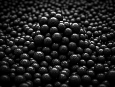 Futuristic abstract spheres geometric background created with Generative AI technologyの素材