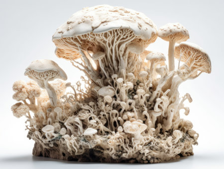 Cybercore of mycelium Created with Generative AI technologyの素材