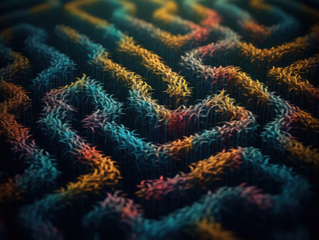 Abstract fractal background, computer-generated image. digital art. Created with Generative AI technologyの素材