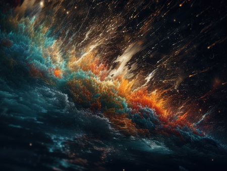 abstract fractal. Fractal art background for creative design. Decoration for wallpaper, desktop, poster, cover booklet. Created with Generative AI technology.の素材