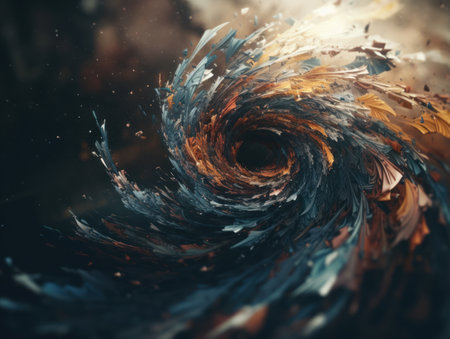 abstract fractal. Fractal art background for creative design. Decoration for wallpaper, desktop, poster, cover booklet. Created with Generative AI technology.の素材