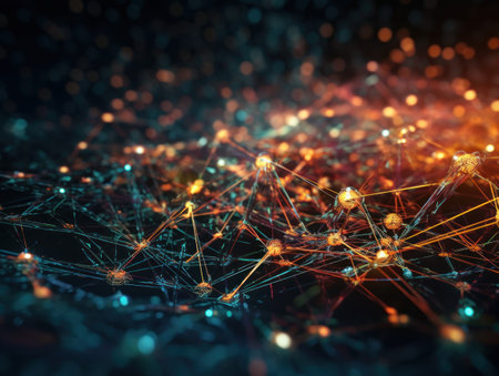 Global connection internet technology Futuristic network lines background Created with Generative AI technologyの素材