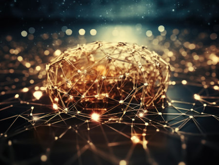 Global connection internet technology Futuristic network lines background Created with Generative AI technologyの素材