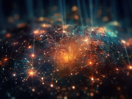 Global connection internet technology Futuristic network lines background Created with Generative AI technologyの素材