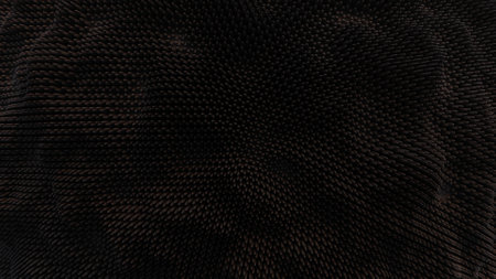 Abstract 3d rendering of wavy surface. Bended stripes background. reflective surface.の写真素材