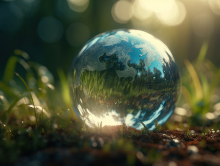 Green planet earth day nature protection concept Created with Generative AI technology.の素材