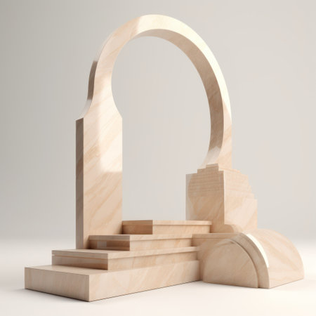 Minimalist background with podium for product presentation. Created with Generative AI technologyの素材