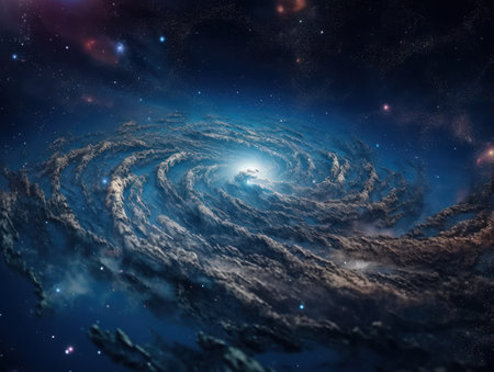 Night sky Universe filled with stars and nebula Galaxy abstract cosmos backgroundの素材