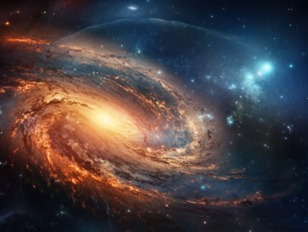 Night sky Universe filled with stars and nebula Galaxy abstract cosmos backgroundの素材