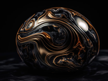 Abstract scene with marble stones on dark background Created with Generative AI technology.の素材