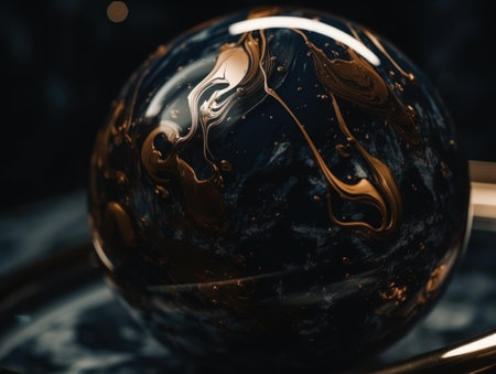 Abstract scene with marble stones on dark background Created with Generative AI technology.の素材