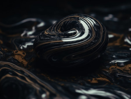 Abstract scene with marble stones on dark background Created with Generative AI technology.の素材