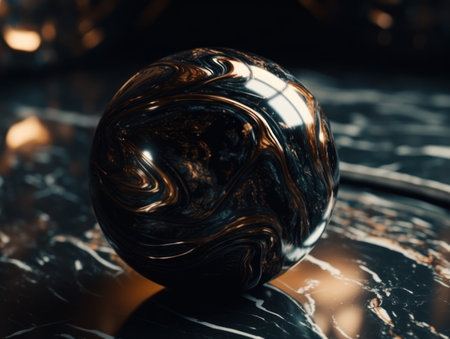 Abstract scene with marble stones on dark background Created with Generative AI technology.の素材