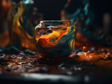 Abstract scene with marble stones on dark background Created with Generative AI technology.の素材