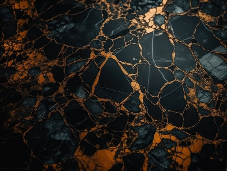 Marble stone texture background with elements of semi-precious stones and gold created with Generative AI technologyの素材