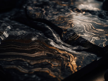 Marble stone texture background with elements of semi-precious stones and gold created with Generative AI technologyの素材