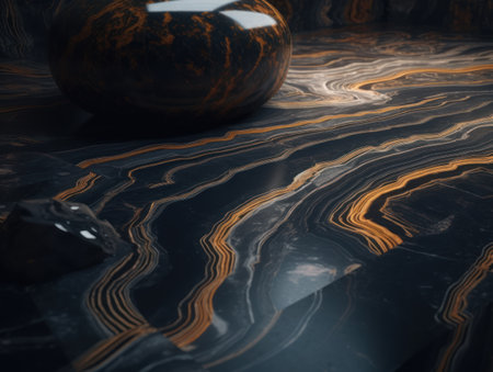 Marble stone texture background with elements of semi-precious stones and gold created with Generative AI technologyの素材