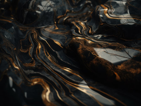 Marble stone texture background with elements of semi-precious stones and gold created with Generative AI technologyの素材