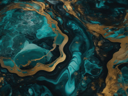 Bright fluid marble paint pattern Dynamic liquid shapes background created with Generative AI technologyの素材