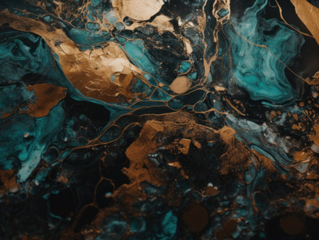 Bright fluid marble paint pattern Dynamic liquid shapes background created with Generative AI technologyの素材