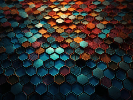 Colorful abstract background organic shapes Abstract geometric mosaic pattern created with Generative AI technology.の素材