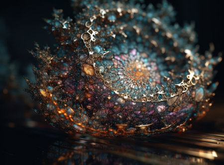 An endless fractals made of translucent multicolored crystals natural gemstone Generative AI technologyの素材