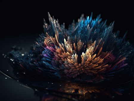 An endless fractals made of translucent multicolored crystals natural gemstone Generative AI technologyの素材