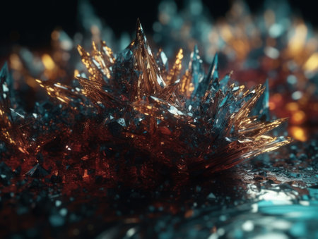 An endless fractals made of translucent multicolored crystals natural gemstone Generative AI technologyの素材