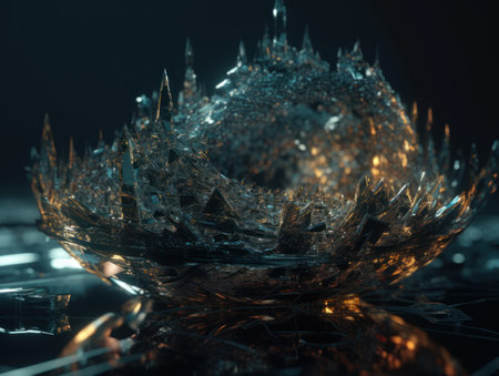 An endless fractals made of translucent multicolored crystals natural gemstone Generative AI technologyの素材