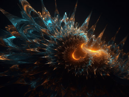 An endless fractals made of translucent multicolored crystals natural gemstone Generative AI technologyの素材