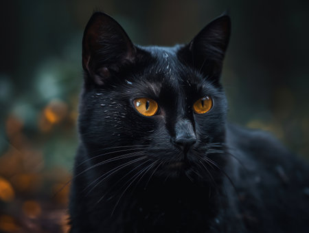Bombay Cat portrait close up created with Generative AI technology.の素材