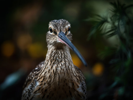 Curlew bird portrait close up created with Generative AI technologyの素材