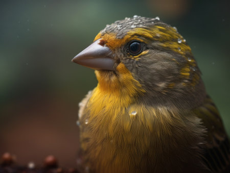 Finch bird portrait close up created with Generative AI technologyの素材