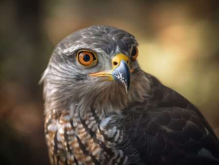 Goshawk bird portrait close up created with Generative AI technologyの素材