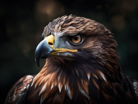 Eagle bird portrait close up created with Generative AI technologyの素材