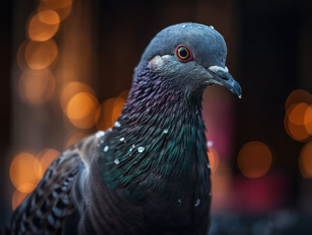Pigeon bird portrait close up created with Generative AI technologyの素材