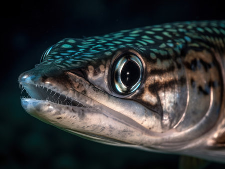 Barracuda close up portrait created with Generative AI technologyの素材